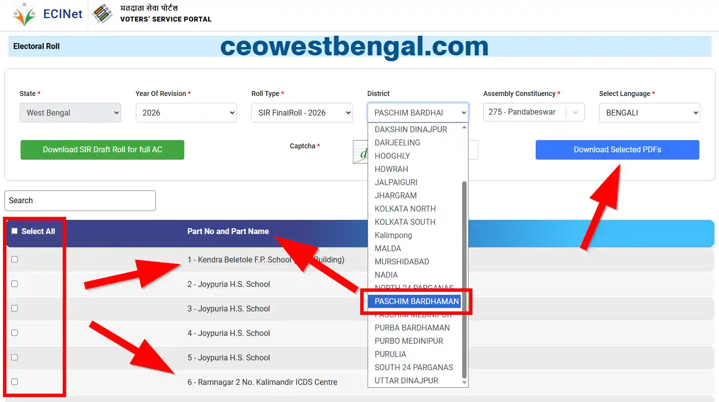 Final Voter List Paschim Bardhaman 2026