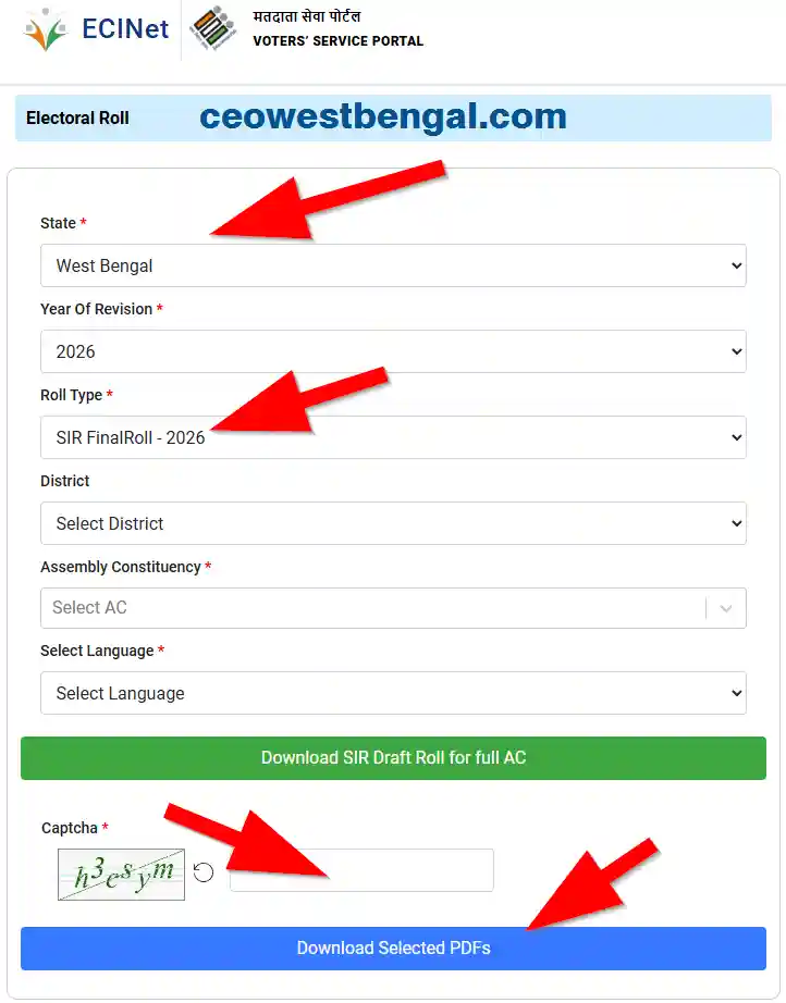 Final Voter List West Bengal 2026
