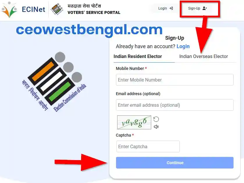 National Voter service portal Sign-up 2026